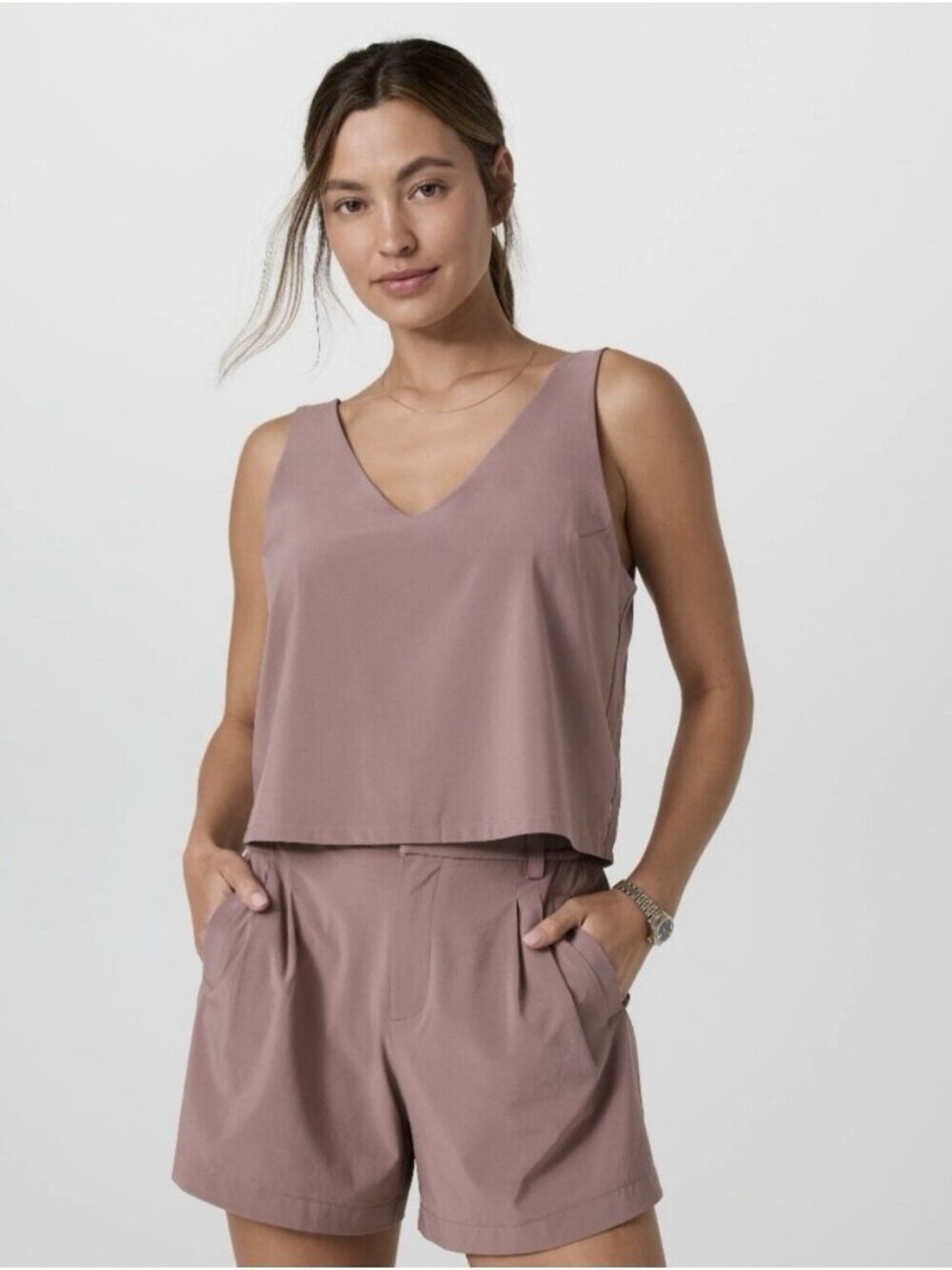Vuori Villa Cropped Tank Zion Rose Size S